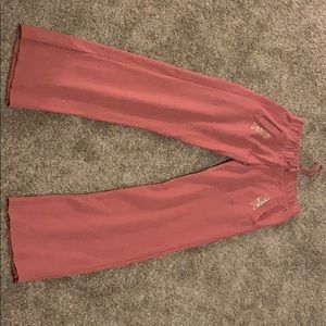 Pink frayed sweatpants